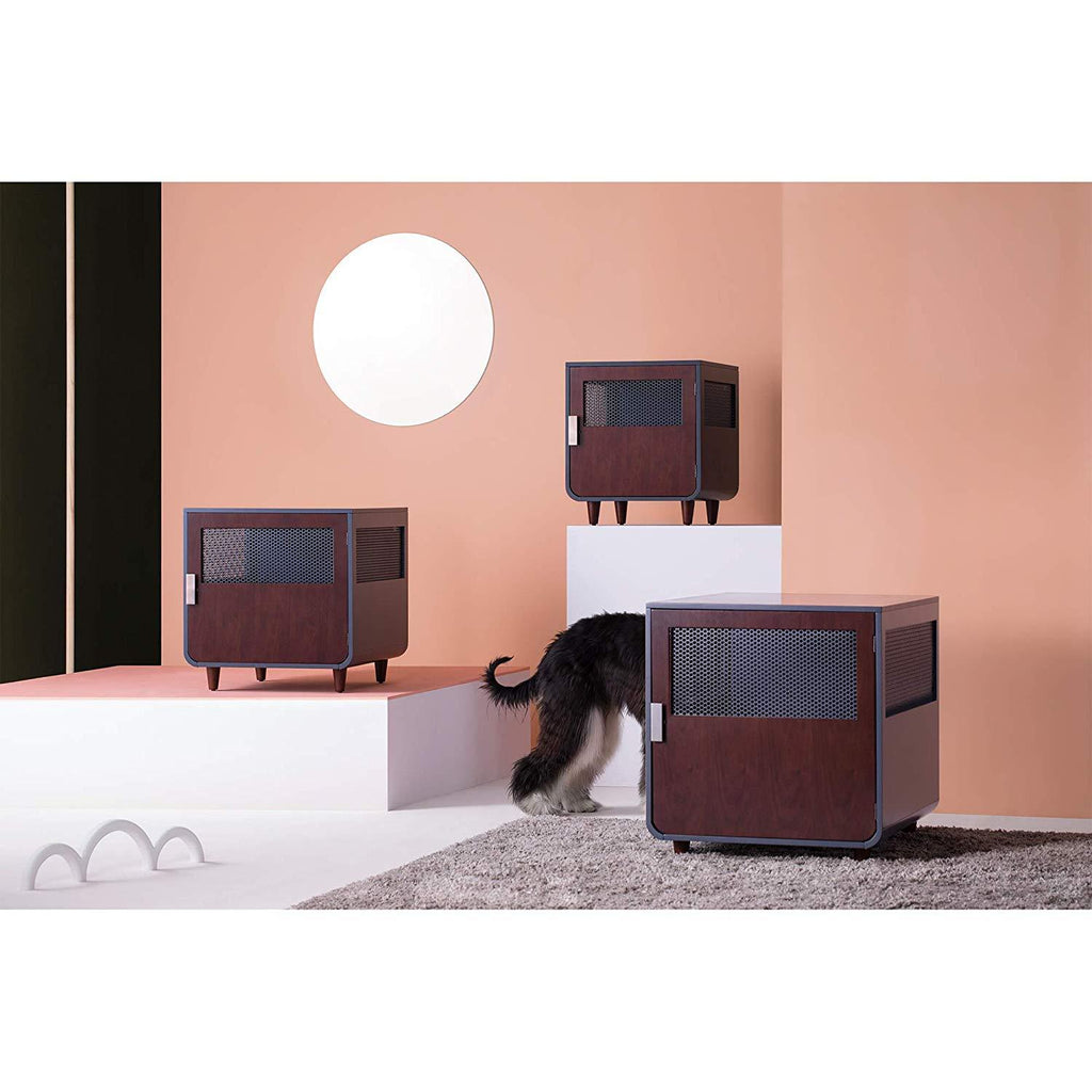 Staart Wooden Indoor Pet Crate/ Kennel and End Table console Dcor for LarDog 25' x 36' x 28'- Mocha Walnut