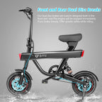 Folding Electric Bike,DYU 12" Electric Bicycle with Remote Start/Lock Electric Bikes for Adults Teens E Bike with Pedals,Waterproof Mini eBike with Front Rear Light,Dual Disc Brakes,250W 36V 10Ah