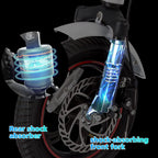 Folding Electric Bike,DYU 12" Electric Bicycle with Remote Start/Lock Electric Bikes for Adults Teens E Bike with Pedals,Waterproof Mini eBike with Front Rear Light,Dual Disc Brakes,250W 36V 10Ah