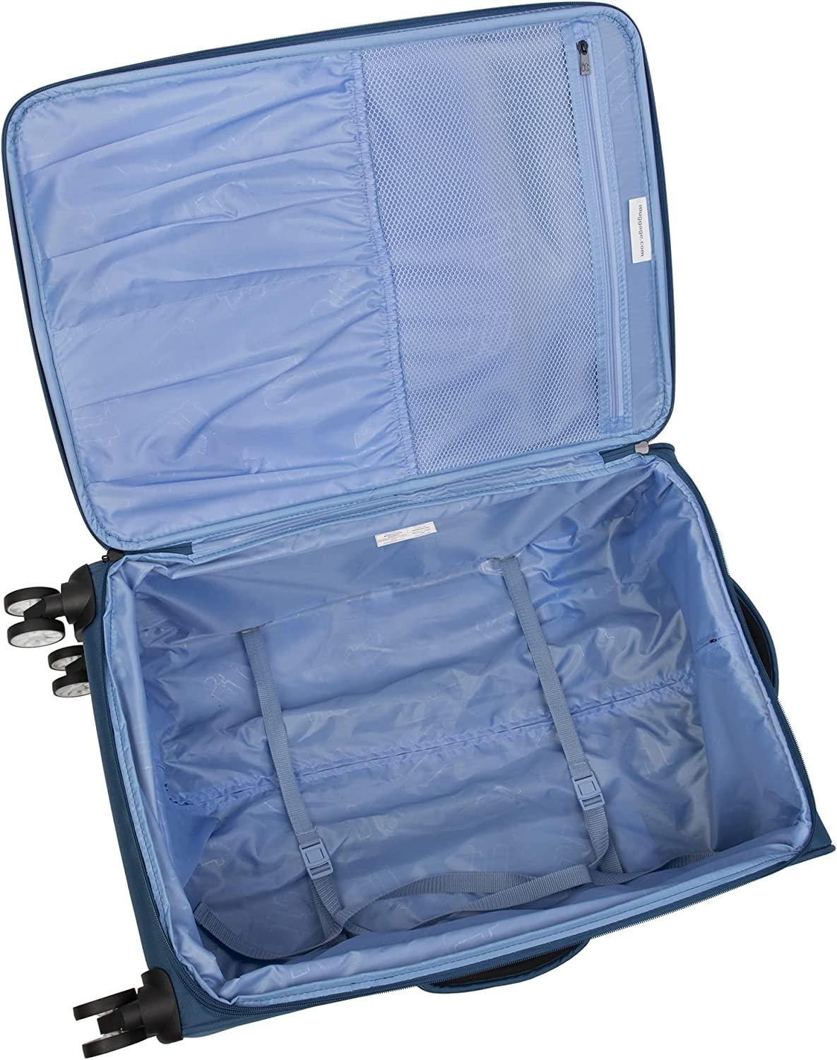 Filament 3 Piece Softside 8 Wheel Expandable Spinner Set, Moroccan Blue/Dress Blues, 3 Pc