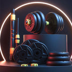 Adjustable Dumbbells Set, 66 lbs Weights Fitness Dumbbells Set with Long Connecting Rod Used As Barbell for Home Gym, Workout, Whole Body Training