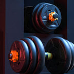 Adjustable Dumbbells Set, 66 lbs Weights Fitness Dumbbells Set with Long Connecting Rod Used As Barbell for Home Gym, Workout, Whole Body Training