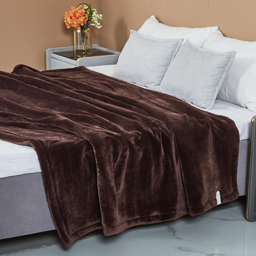 Dream Lifestyle Electric Blanket Adjustable Temperature Fast Heating-up Plush Heating Flannel Throw Blanket Bedroom Bedding for Cold Weather