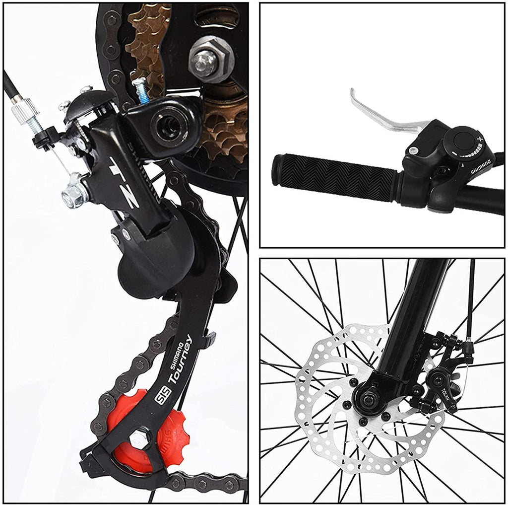 Folding Mountain Bike,Exercise Bike,MTB Bike,26inch Wheel 21Speed Full Shifted Dual Suspension Double Disc Brake Non-Slip,Road Bike,Bicycle for Man Woman,Folding Size (37x34x15in)