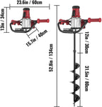 vevor electric post hole digger, 1500 w 1.6 hp electric auger powerhead, 39'' electric earth digger, compatible with earth auger bit or ice bit, for post hole digging, drilling, tree planting