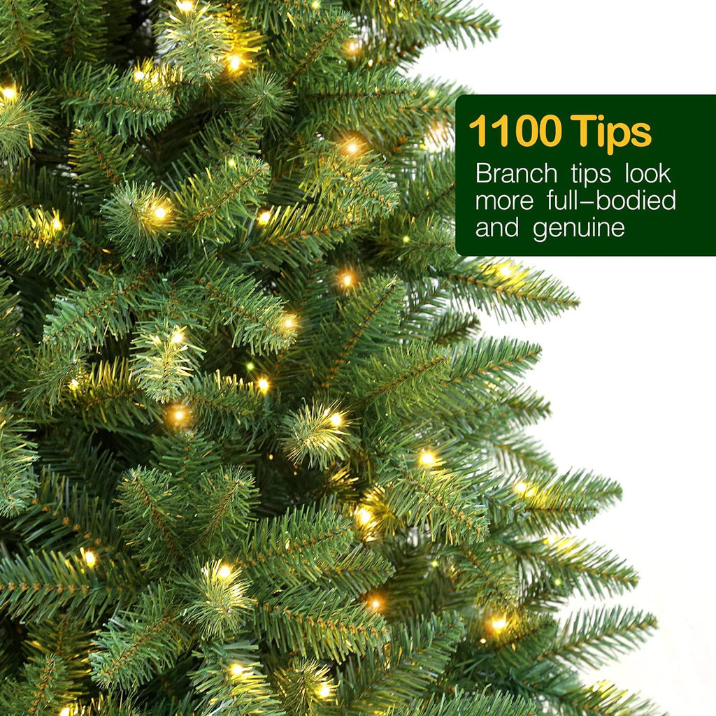 Hykolity 6.5 ft Prelit Christmas Tree, Artificial Christmas Tree with 350 Warm W