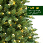 Hykolity 6.5 ft Prelit Christmas Tree, Artificial Christmas Tree with 350 Warm W