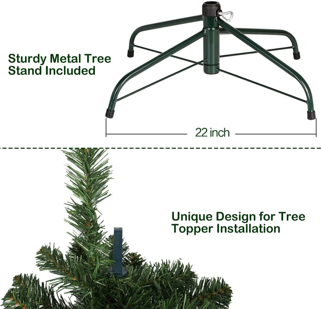 Hykolity 6.5 ft Prelit Christmas Tree, Artificial Christmas Tree with 350 Warm W
