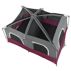 Straight Wall 14 ft. x 10 ft. 10-Person Cabin Tent with 2 Rooms and Rainfly in Red