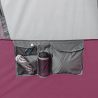 Straight Wall 14 ft. x 10 ft. 10-Person Cabin Tent with 2 Rooms and Rainfly in Red