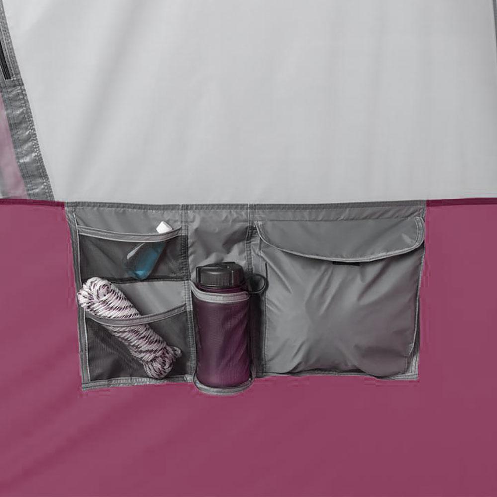 Straight Wall 14 ft. x 10 ft. 10-Person Cabin Tent with 2 Rooms and Rainfly in Red