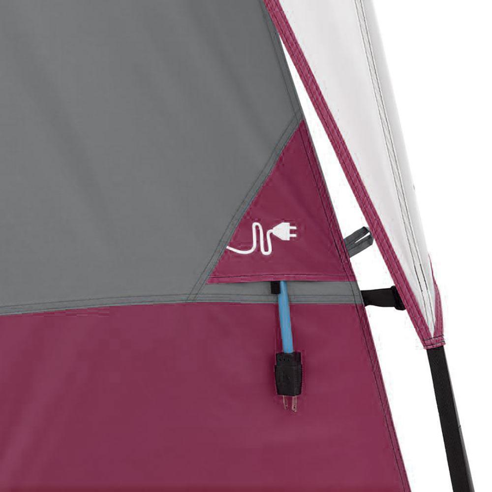 Straight Wall 14 ft. x 10 ft. 10-Person Cabin Tent with 2 Rooms and Rainfly in Red