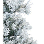 12 ft. Pre-lit LED Flocked Snowy Pine Artificial Christmas Tree with 1400 Clear String Lights