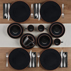 Hunter Black 16 Piece Dinnerware Set, Service for 4
