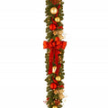 9' x 12" Pre-Lit Artificial Decorative Collection Cozy Christmas Garland ? Red and Clear Lights