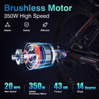 APETHS 26 inch Electric Bike, 21 Speed Electric Mountain Bike, 350W Brushless Motor, 36V or 10.4Ah Removable Lithium-Ion Battery, Aluminum Frame, Center LCD Meter