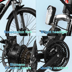 APETHS 26 inch Electric Bike, 21 Speed Electric Mountain Bike, 350W Brushless Motor, 36V or 10.4Ah Removable Lithium-Ion Battery, Aluminum Frame, Center LCD Meter
