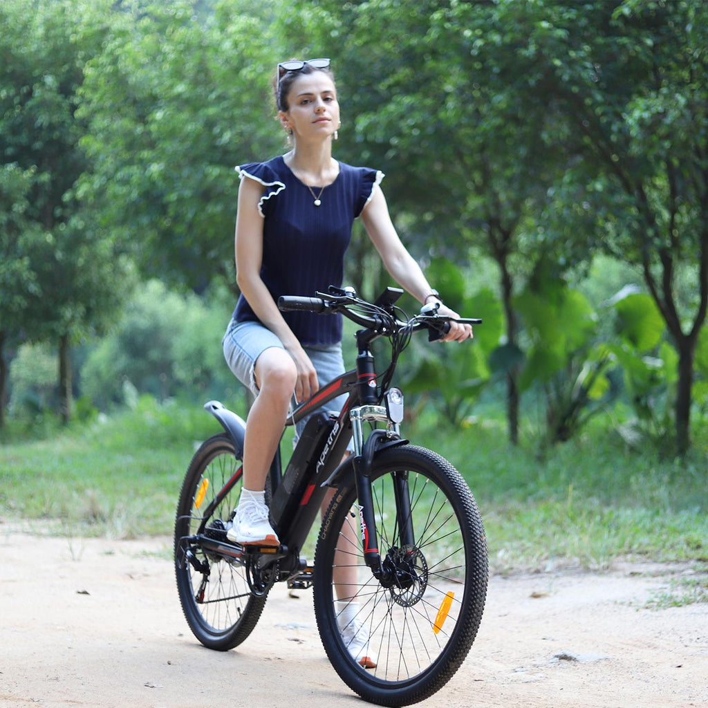 APETHS 26 inch Electric Bike, 21 Speed Electric Mountain Bike, 350W Brushless Motor, 36V or 10.4Ah Removable Lithium-Ion Battery, Aluminum Frame, Center LCD Meter