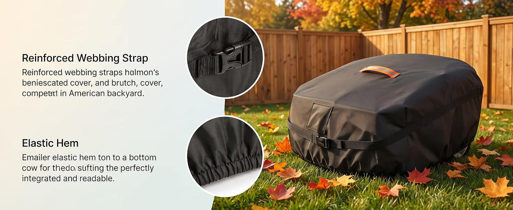 Robot Lawn Mower Cover Waterproof, 420D Outdoor Robotic Mower Cover, Black | 420D waterproof fabric, backyard robotic mower storafor rain snow dust sun, webbing strap,  buckle, elastic hem, vent