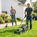 20V Electric Lawn Mower &amp; 12-Inch 2-in-1 String Trimmer/Edger Combo, 13-Inch Cordless Mower with 4.0Ah + 2.0Ah Batteries &amp; Charger, 5 Replacement Spools for Small Lawns