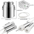 xiuli electric portable milking machine for cows, impulse milking supplies vacuum pump milker with 7l stainless steel milker livestock household domestic farm milking device