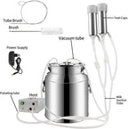 xiuli electric portable milking machine for cows, impulse milking supplies vacuum pump milker with 7l stainless steel milker livestock household domestic farm milking device