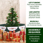 Fraser Hill Farm Let It Snow Series 29-In. Green Tree with Star Topper and Green Umbrella Base, Animated Musical Snow