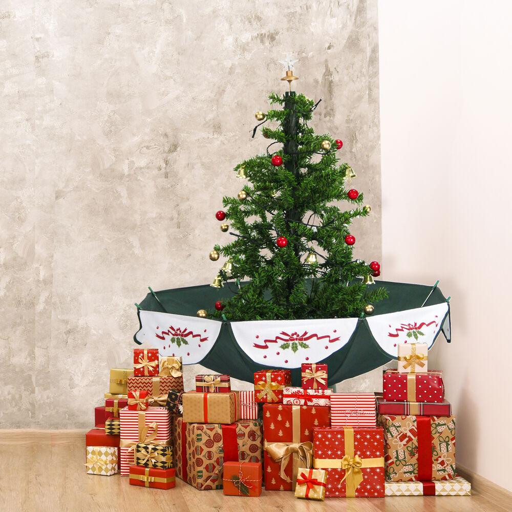 Fraser Hill Farm Let It Snow Series 29-In. Green Tree with Star Topper and Green Umbrella Base, Animated Musical Snow