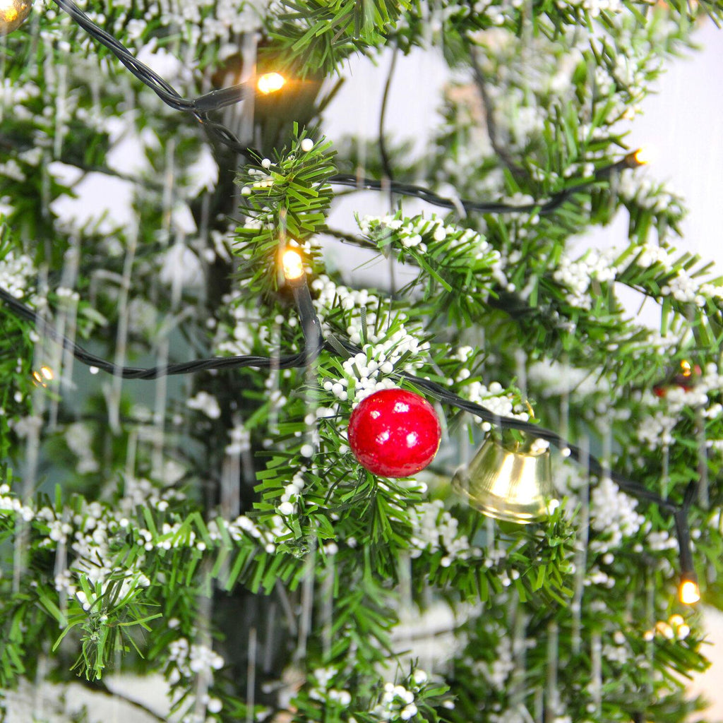 Fraser Hill Farm Let It Snow Series 29-In. Green Tree with Star Topper and Green Umbrella Base, Animated Musical Snow