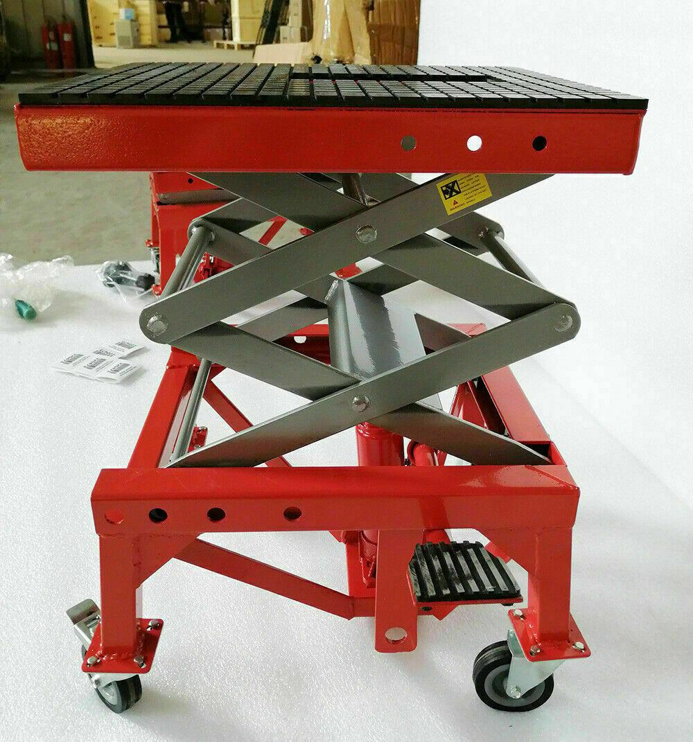 300lb Motorcycle Hydraulic Scissor Floor Jack Lift Hoist Center Lift Repaird