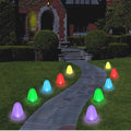 Set of 10 - 8" Tall Sugar Coated LED Gumdrop Christmas Pathway Lights - A/C Powered
