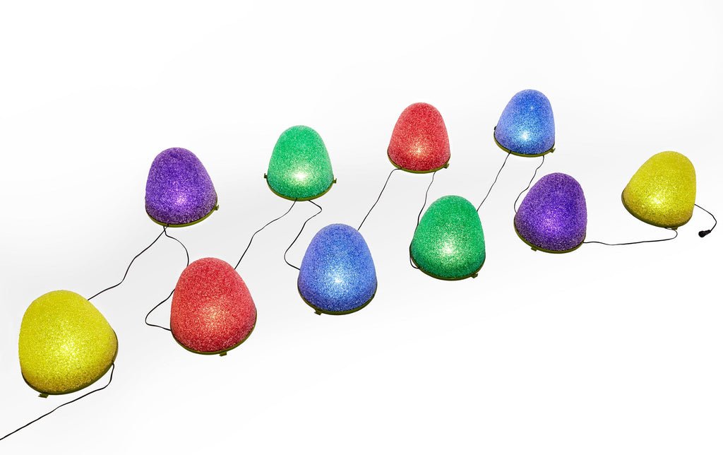 Set of 10 - 8" Tall Sugar Coated LED Gumdrop Christmas Pathway Lights - A/C Powered