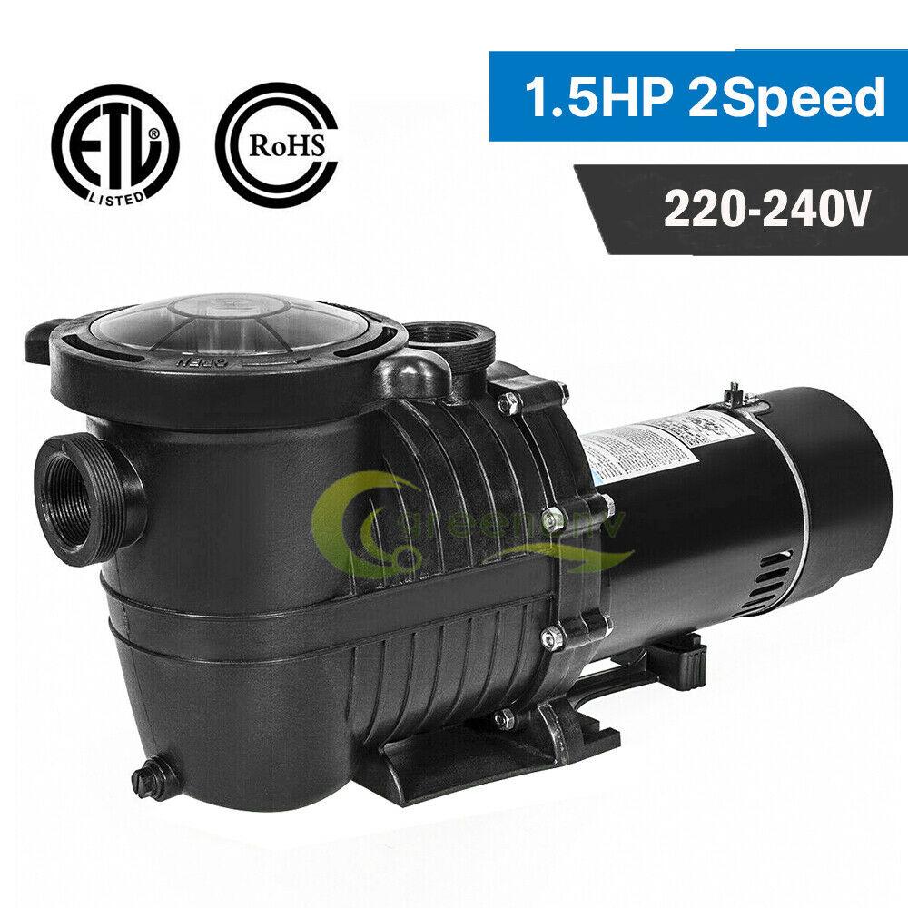 1.5hp 230v 2-speed high-flo inground swimming pool pump strainer energy saving