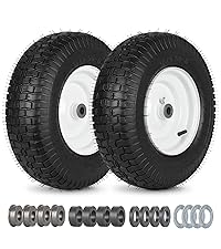 15x6.00-6 Rubber Lawn Mower Tire and Wheel, 2 Pcs Replacement 15x6-6nhs Riding Mowers Lawn Tire and Wheel with Bearing Bore 3/4", 3" Centered Hub