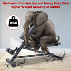 YOLEO Adjustable Weight Bench- 500lbs Utility Bench for Full Body Workout; Multi Purpose Decline Fitness Bench Roman Chair; Sit Up Abs All-In-One Hyper Back Extension Exercise Bench