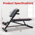 YOLEO Adjustable Weight Bench- 500lbs Utility Bench for Full Body Workout; Multi Purpose Decline Fitness Bench Roman Chair; Sit Up Abs All-In-One Hyper Back Extension Exercise Bench