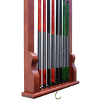 Wall Billiard Pool Cue Rack in Rich Maany