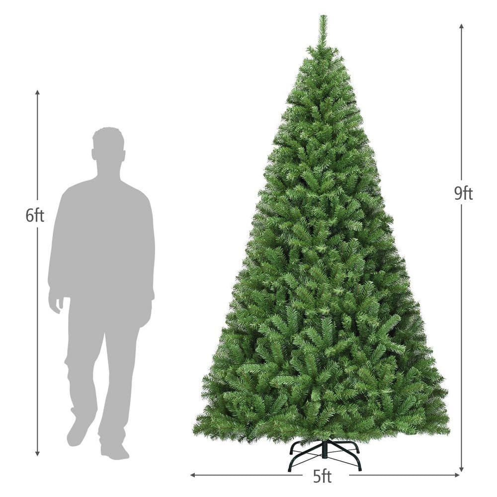 9 ft. Green Unlit Full Artificial Christmas Tree with 2132 PVC Tips and Solid Metal Stand