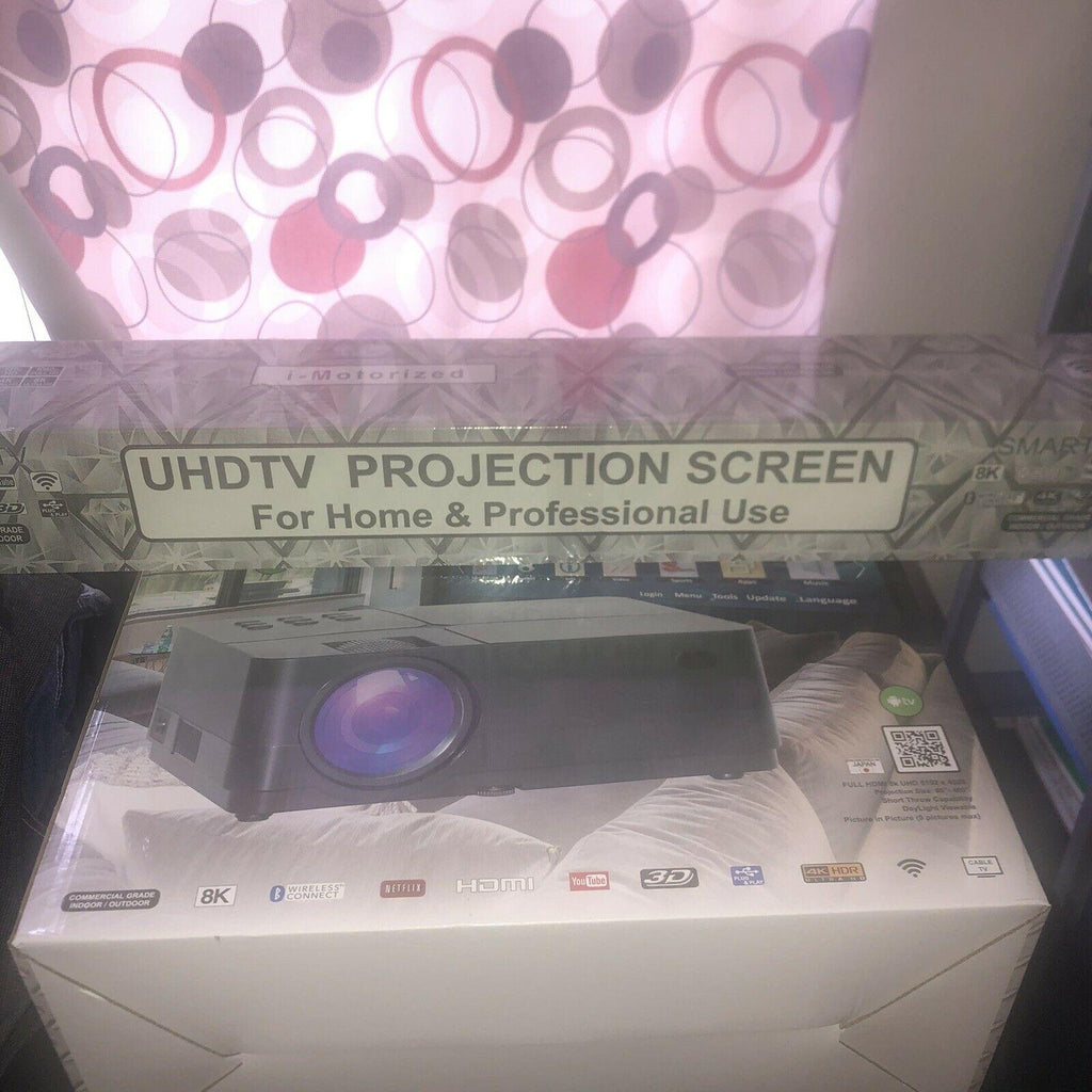 gs projector dwu850 smart tv with 100' screen uhdtv bundle