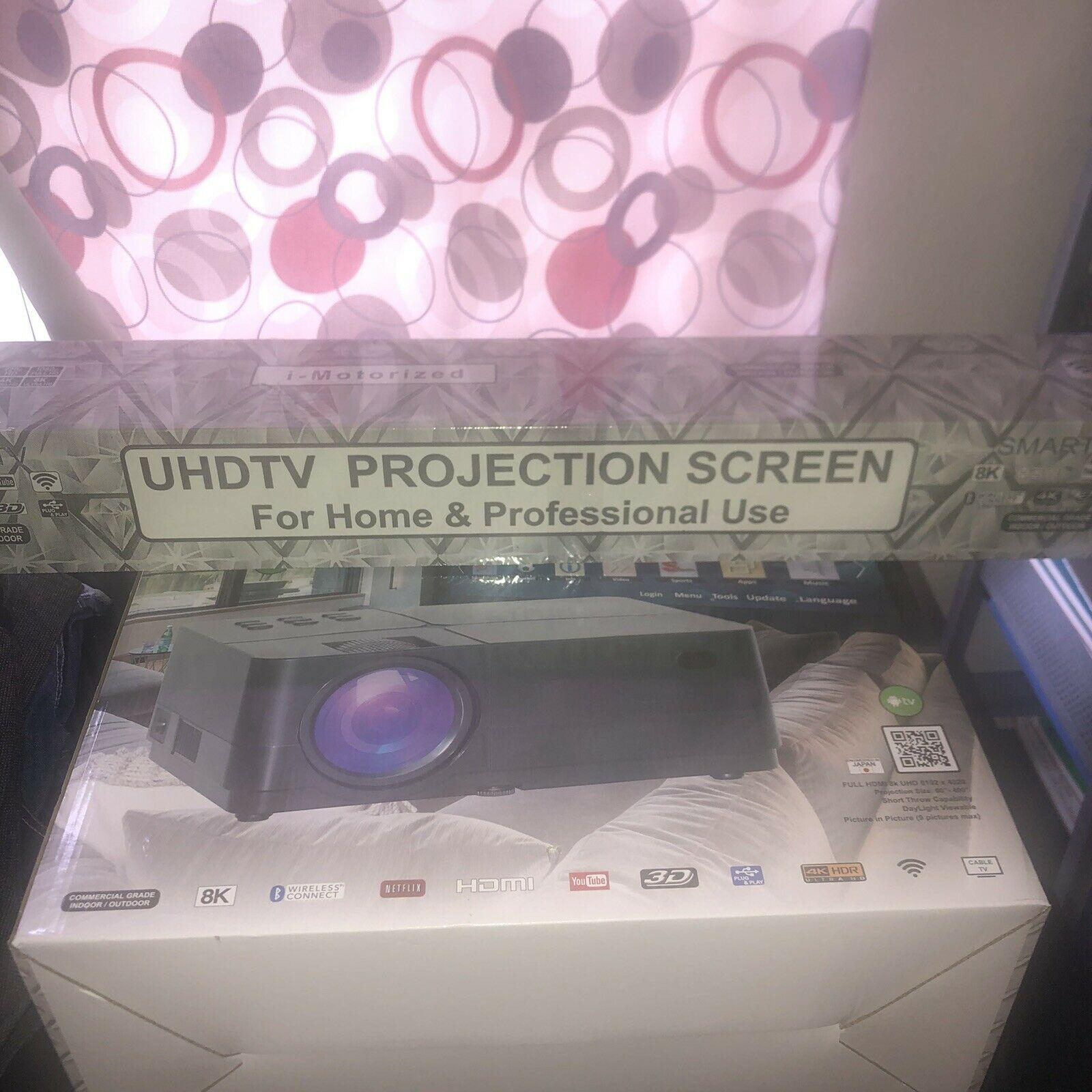 gs projector dwu850 smart tv with 100' screen uhdtv bundle