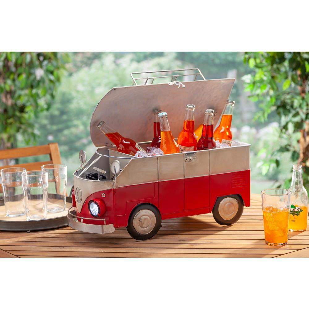 2 Qt. Solar Lighted Antique Bus Ice Chest