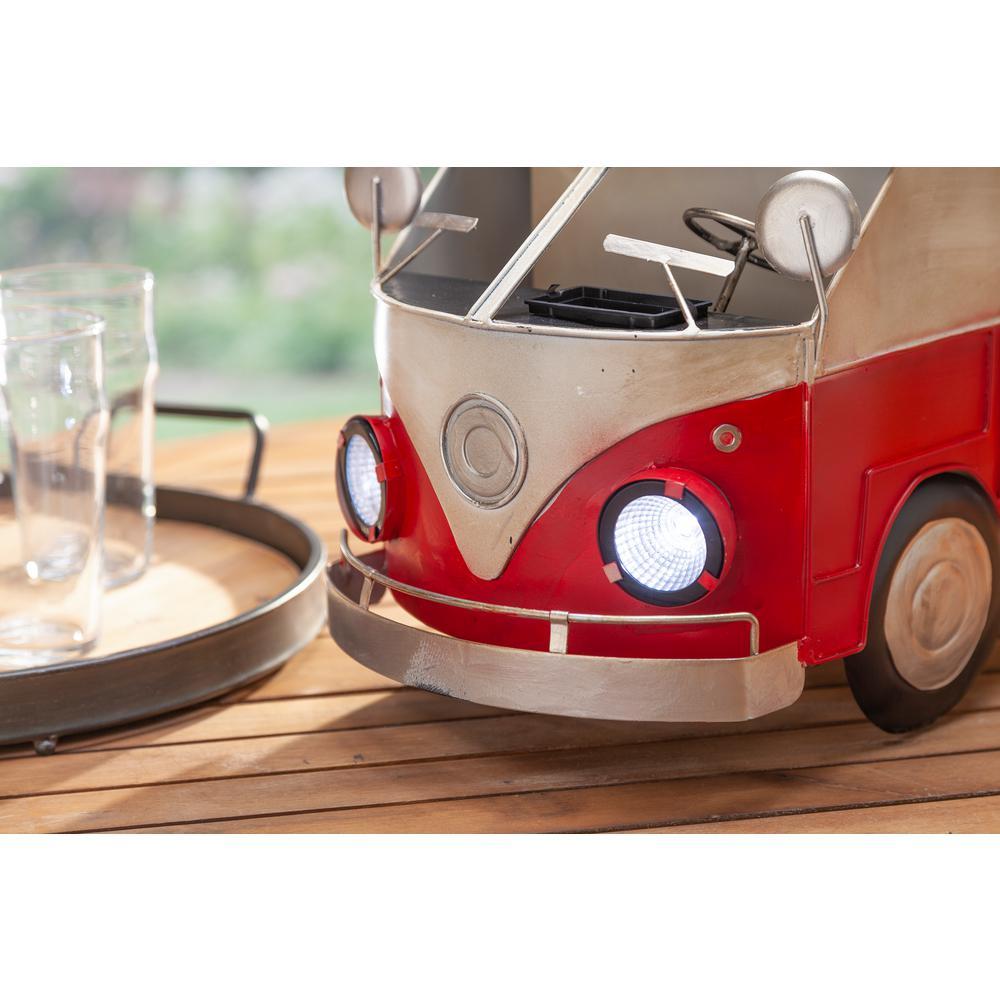 2 Qt. Solar Lighted Antique Bus Ice Chest
