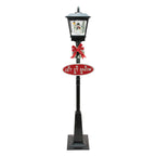 Northlight Black Lighted Musical Snowman Vertical Snowing Christmas Street Lamp
