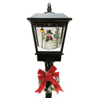 Northlight Black Lighted Musical Snowman Vertical Snowing Christmas Street Lamp