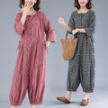 Plus Size Cotton Linen Casual Jumpsuit