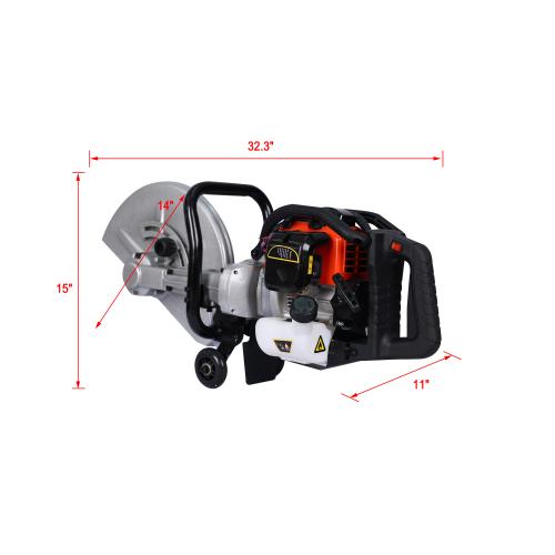 14-inch 52cc 2 stroke gas powered concrete cut off saw gasoline grinder without blade