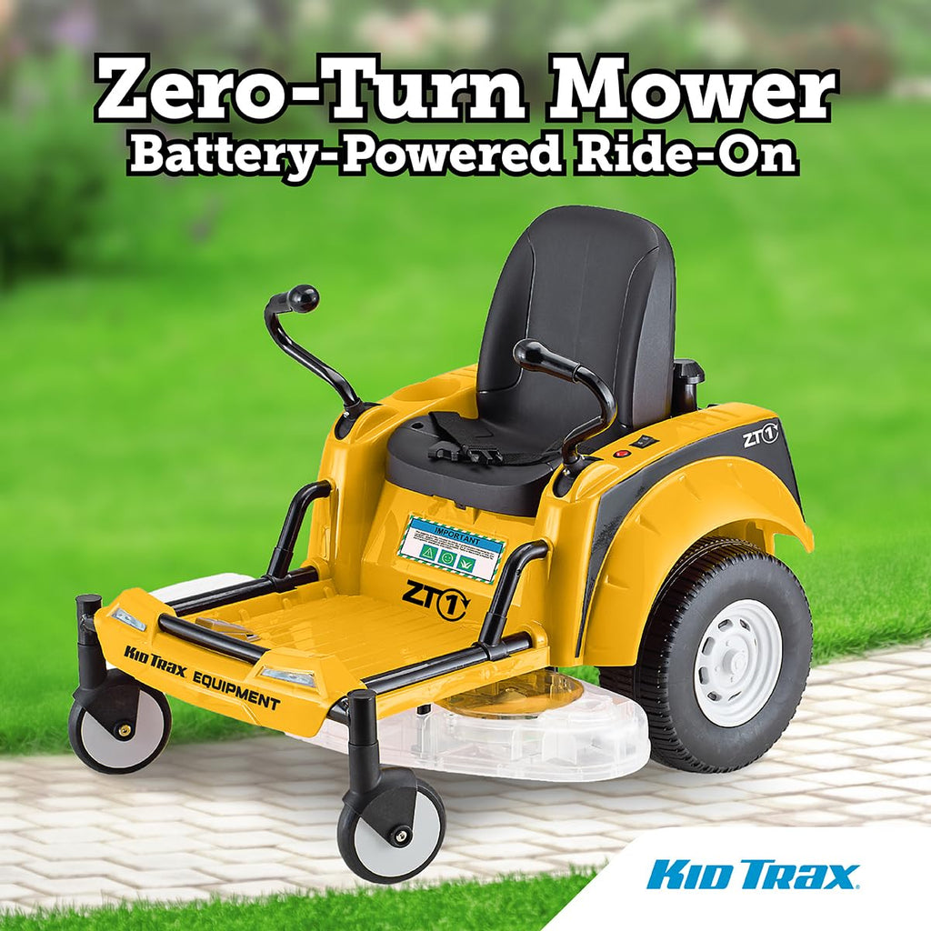 12V Zero Turn Lawn Mower Tractor Toy - Riding Lawn Mower, Outdoor Toys, Kids Electric Car, Ride On Tractor, Dual Handle, Twist and Turn, Speed to 3MPH, Max Weight of 77lbs, A3-7, Yellow
