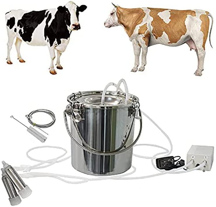 huidazhou pulsation vacuum pump cow milker, cow milking machine electric, automatic portable livestock milking equipment, stainless steel milker livestock household domestic farm milking device,14l