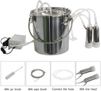 huidazhou cow milking machine electric, pulsation vacuum pump cow milker, automatic portable livestock milking equipment, stainless steel milker livestock household domestic farm milking device,7l