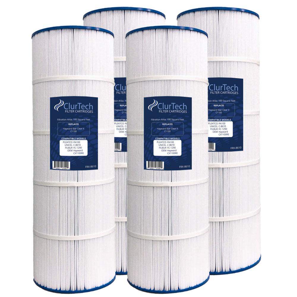 clurtech replacement hayward star clear ii c1100 pool filter cartridge 4 pack